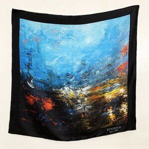 Luxury Euntique 100% Silk Twill Scarf with Hand-Rolled Edges – 90×90 cm Square